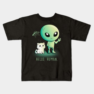 Alien - Hello Human Kids T-Shirt